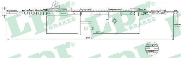 Cable Pull, parking brake LPR C0515B