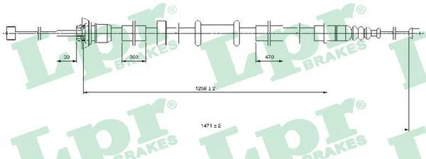Cable Pull, parking brake LPR C0519B