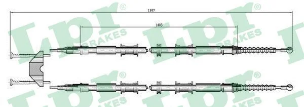 Cable Pull, parking brake LPR C0549B