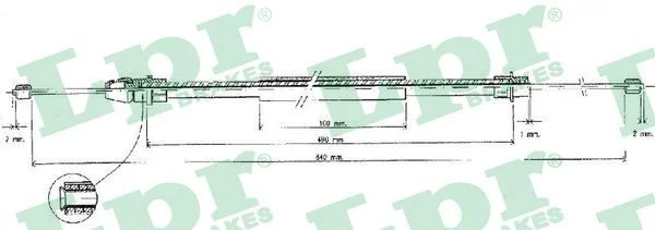 Cable Pull, parking brake LPR C0630B