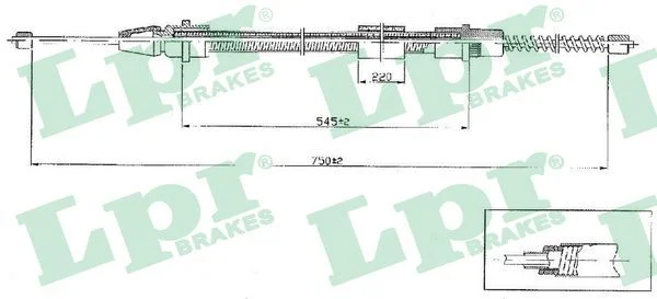 Cable Pull, parking brake LPR C0634B