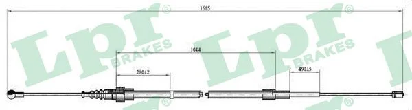 Cable Pull, parking brake LPR C0808B