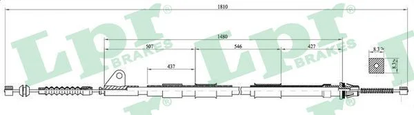 Cable Pull, parking brake LPR C0851B