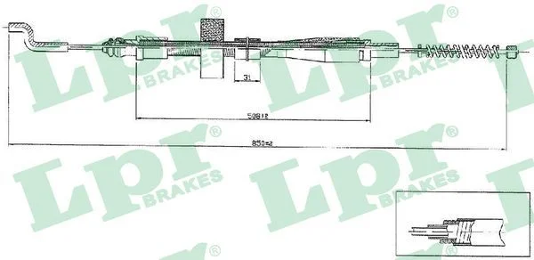 Cable Pull, parking brake LPR C0971B