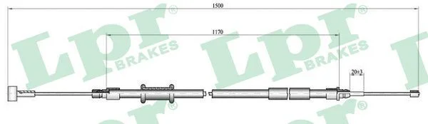 Cable Pull, parking brake LPR C1009B