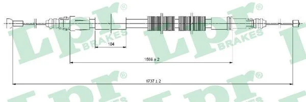 Cable Pull, parking brake LPR C1028B