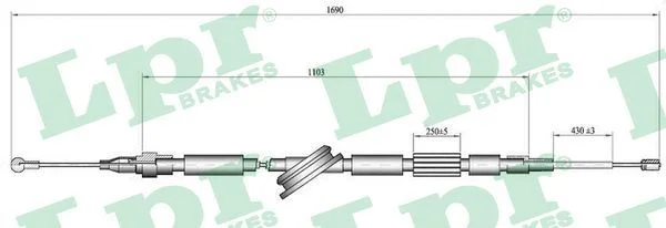 Cable Pull, parking brake LPR C1519B