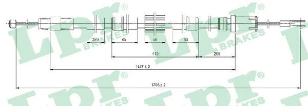 Cable Pull, parking brake LPR C1654B