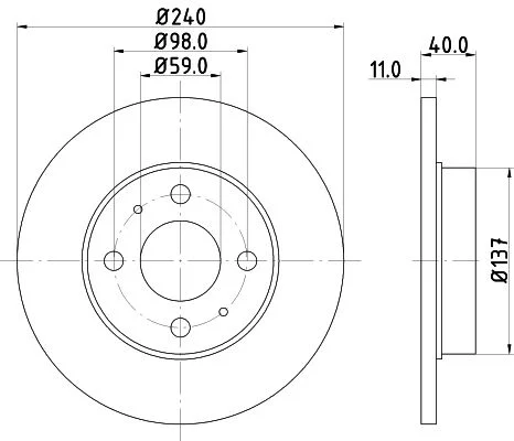 Zavorni disk HELLA 8DD 355 103-151