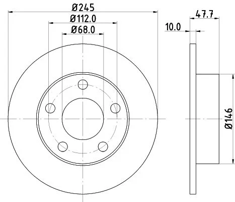 Zavorni disk HELLA 8DD 355 105-681