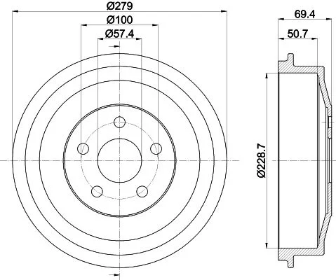 Zavorni boben HELLA 8DT 355 303-101