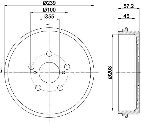 Zavorni boben HELLA 8DT 355 303-531