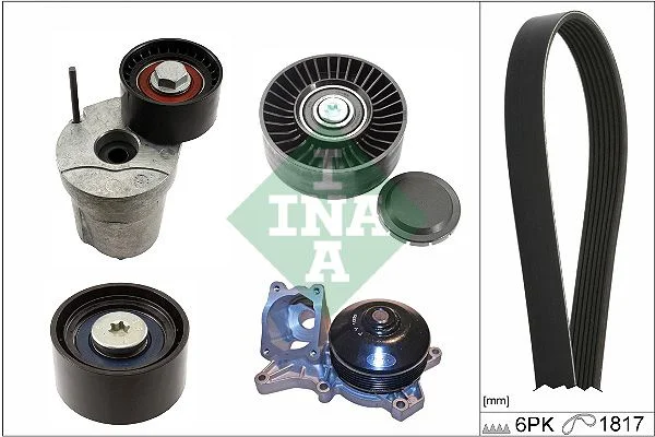 Water Pump + V-ribbed Belt Kit INA 529 0368 30