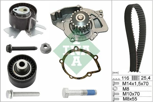 Water Pump & Timing Belt Kit INA 530 0558 31