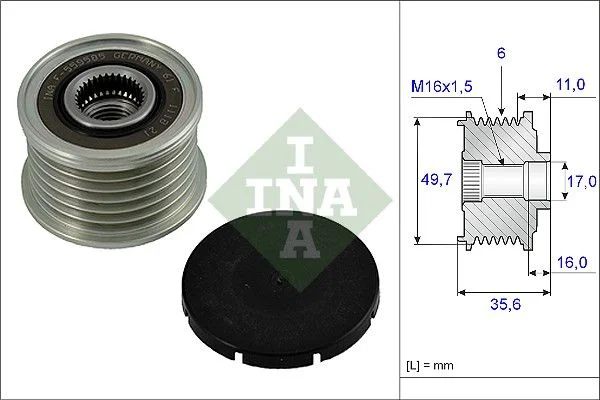 Alternatorska sklopka s prostim kolesom INA 535 0016 10