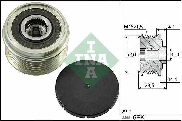 Alternatorska sklopka s prostim kolesom INA 535002510