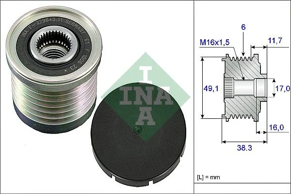 Alternatorska sklopka s prostim kolesom INA 535 0030 10