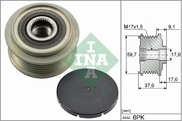 Alternatorska sklopka s prostim kolesom INA 535 0035 10