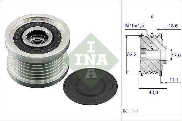 Alternatorska sklopka s prostim kolesom INA 535 0044 10