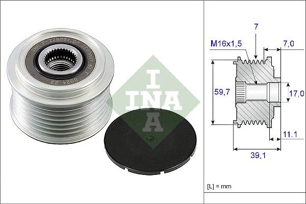 Alternatorska sklopka s prostim kolesom INA 535 0053 10