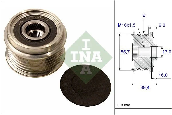 Alternatorska sklopka s prostim kolesom INA 535 0060 10