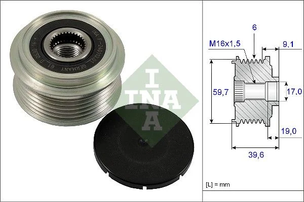 Alternatorska sklopka s prostim kolesom INA 535 0065 10