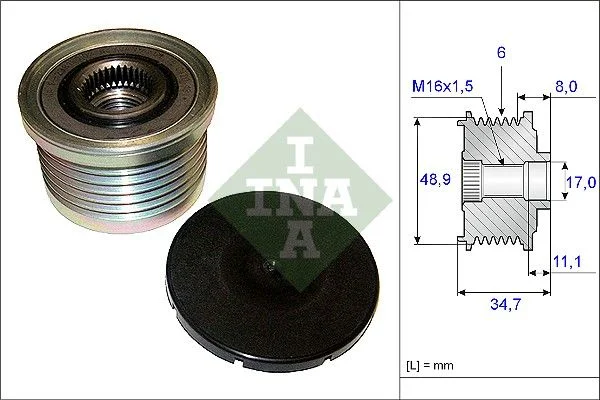 Alternator Freewheel Clutch INA 535 0088 10