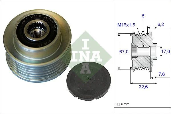 Alternatorska sklopka s prostim kolesom INA 535 0097 10