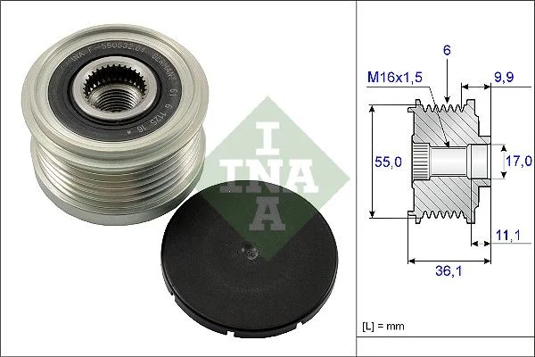 Alternatorska sklopka s prostim kolesom INA 535 0103 10