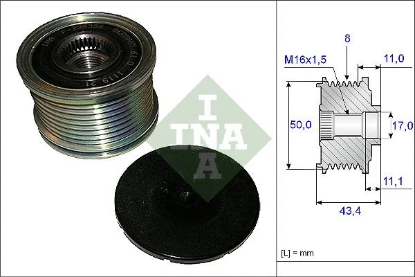 Alternatorska sklopka s prostim kolesom INA 535 0108 10