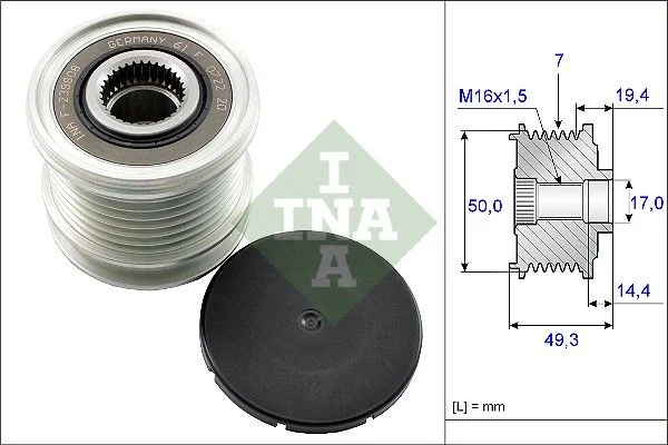 Alternatorska sklopka s prostim kolesom INA 535 0140 10
