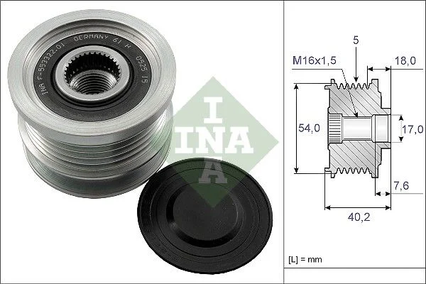Alternatorska sklopka s prostim kolesom INA 535 0143 10