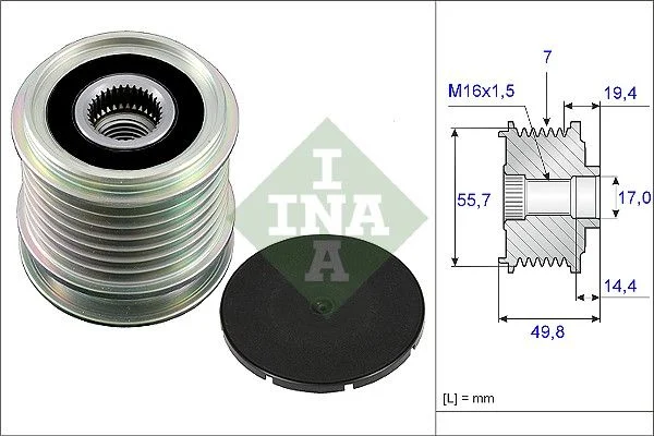 Alternatorska sklopka s prostim kolesom INA 535 0165 10