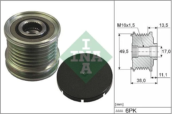 Alternatorska sklopka s prostim kolesom INA 535 0166 10