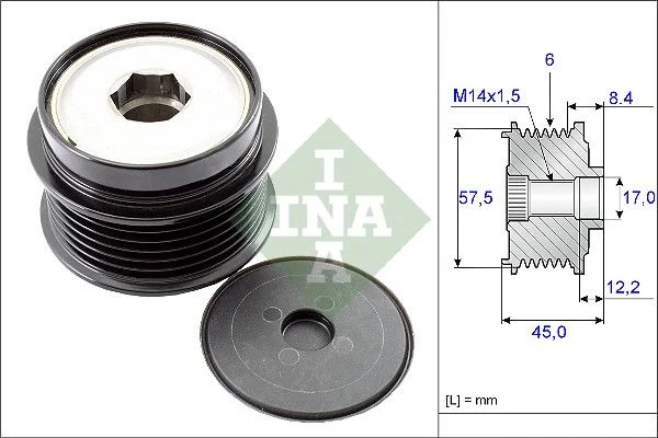 Alternatorska sklopka s prostim kolesom INA 535 0174 10