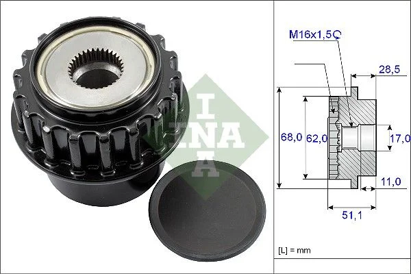 Alternatorska sklopka s prostim kolesom INA 535 0175 10