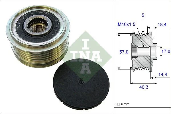 Alternatorska sklopka s prostim kolesom INA 535 0187 10