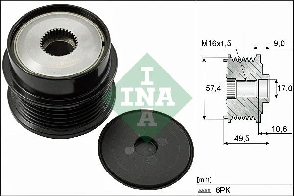 Alternatorska sklopka s prostim kolesom INA 535018910