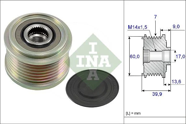 Alternatorska sklopka s prostim kolesom INA 535 0215 10