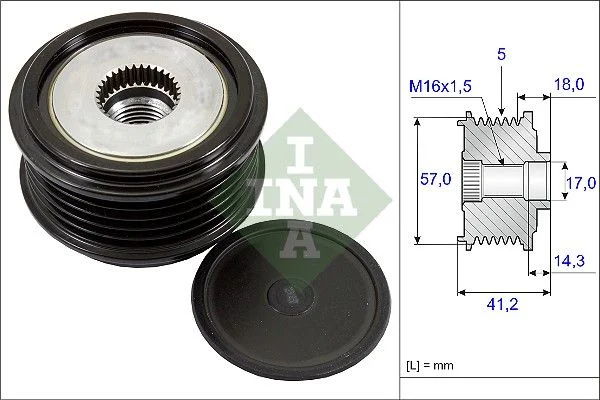 Alternatorska sklopka s prostim kolesom INA 535024810
