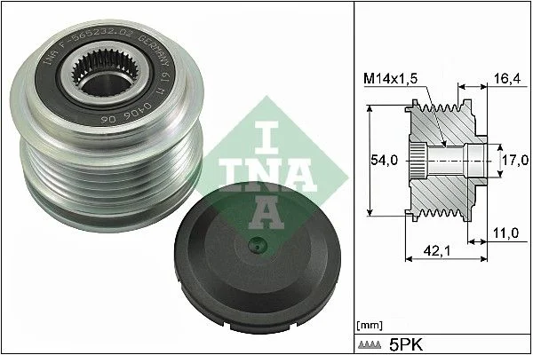 Alternatorska sklopka s prostim kolesom INA 535 0286 10