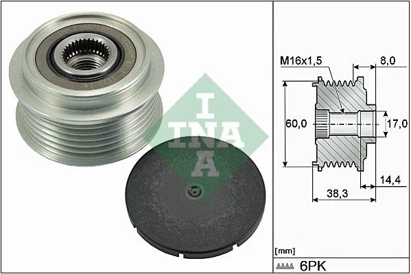 Alternatorska sklopka s prostim kolesom INA 535028910