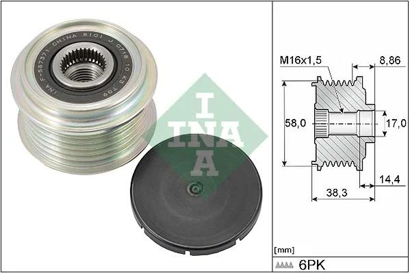 Alternatorska sklopka s prostim kolesom INA 535 0296 10