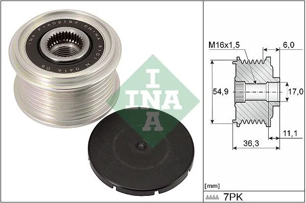 Alternatorska sklopka s prostim kolesom INA 535029810
