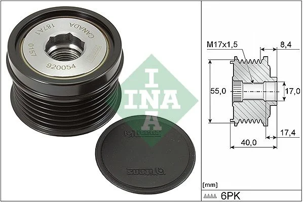 Alternatorska sklopka s prostim kolesom INA 535 0316 10