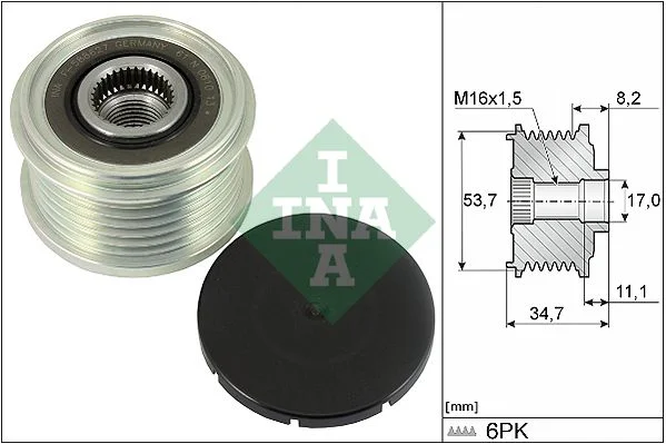 Alternatorska sklopka s prostim kolesom INA 535032710