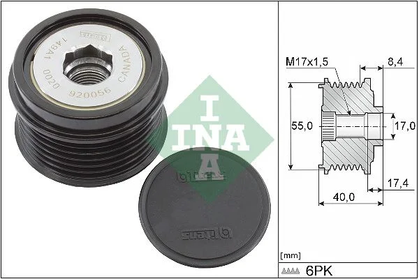 Alternatorska sklopka s prostim kolesom INA 535033610