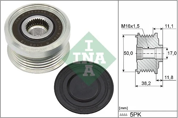 Alternatorska sklopka s prostim kolesom INA 535 0337 10