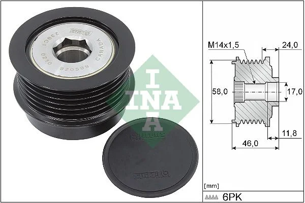 Alternatorska sklopka s prostim kolesom INA 535 0355 10