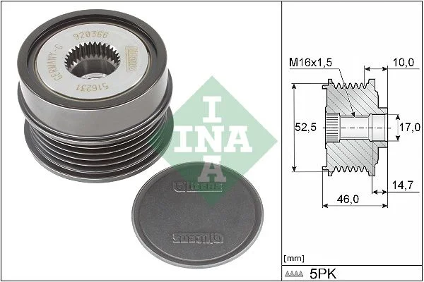Alternator Freewheel Clutch INA 535 0372 10